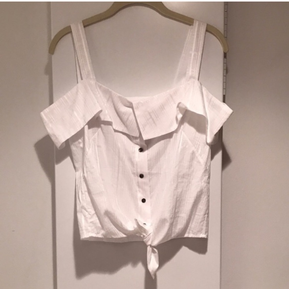 Intermix Exclusive Cold Shoulder Tie-Front Top XS